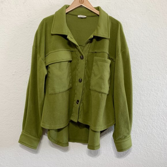 La Miel Matilda Jacket Oversized Lightweight Jacket Button Up Front Womens Small - Picture 3 of 13